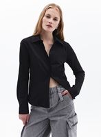 Women Black Slim fit Shirt