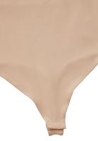 Women Beige Bodysuit With Square Neck