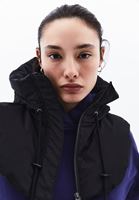 Women Black Puffer Collar with Goose Feather