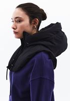 Women Black Puffer Collar with Goose Feather