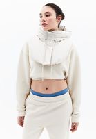 Women Cream Puffer Collar with Goose Feather