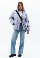 Women Grey Quilted Puff Coat