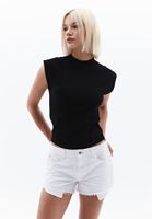 Women Black Crew Neck Tshirt