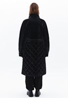 Women Black Quilted Raincoat