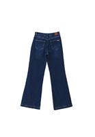 Bayan Lacivert Yüksek Bel Wide-Leg Denim Pantolon