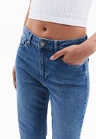 Women Blue High Rise Wide Leg Denim Pants