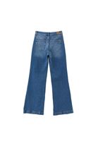 Bayan Mavi Yüksek Bel Wide-Leg Denim Pantolon