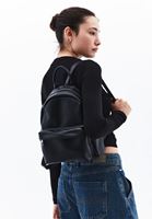 Women Black Vegan Leather Backpack