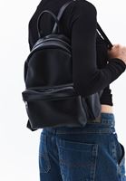 Women Black Vegan Leather Backpack