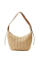 Women Brown Straw Bag with Strap