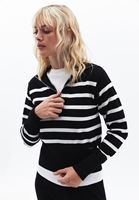 Women Mixed Polo Neck Sweater