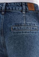 Bayan Mavi Orta Bel Straight-Fit Denim Pantolon