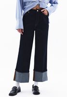 Women Navy High Rise Straight Fit Pants