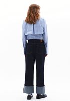 Women Navy High Rise Straight Fit Pants