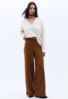 Women Brown Ultra High Rise Suede Pants