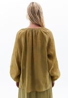 Women Green Tulle Blouse with Collar Detail