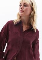 Women Bordeaux Shirt with Puff Sleeves