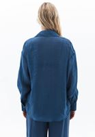 Women Blue Shirt with Puff Sleeves