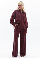 Bayan Bordo Ultra Yüksek Bel Wide-Leg Pantolon ( TENCEL™ )