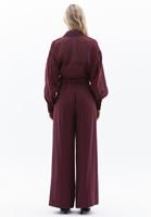 Women Bordeaux Ultra High Rise Wide Leg Pants