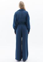 Women Blue Ultra High Rise Wide Leg Pants