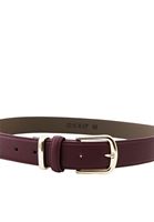 Women Bordeaux Belt with Buckle Detail