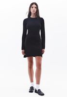 Women Black Crew Neck Mini Dress