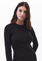 Women Black Crew Neck Mini Dress