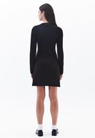 Women Black Crew Neck Mini Dress