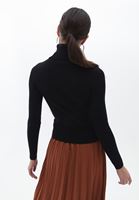 Women Black Turtleneck Knitwear Sweater