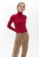 Women Pink Turtleneck Knitwear Sweater