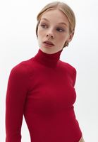 Women Pink Turtleneck Knitwear Sweater