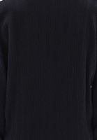 Women Black Oversize Blouse with Gathering Detail