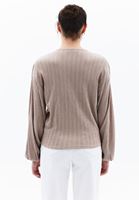 Women Brown Oversize Blouse with Gathering Detail