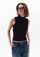 Women Black High Rise Knitwear Singlet