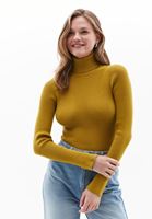 Women Green Turtle Neck Knitwear Sweater