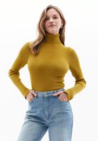 Women Green Turtle Neck Knitwear Sweater