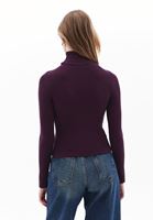 Women Purple Turtle Neck Knitwear Sweater