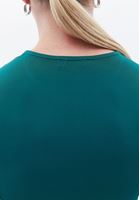 Women Green Crop Top with Buckle Detail