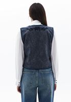 Women Navy Embroidered Waistcoat