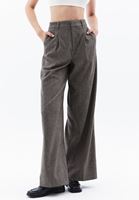 Women Brown Wool Blended Mid Rise Wide Leg Pants