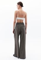 Women Brown Wool Blended Mid Rise Wide Leg Pants