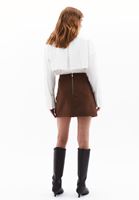 Women Brown Wool Blended High Rise Skirt