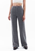 Women Grey Ultra High Rise Tweed Pants