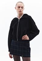 Women Black Oversize Bomber Jacket