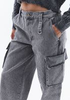 Women Grey Low Rise Skater Cargo Pants