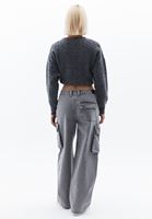 Women Grey Low Rise Skater Cargo Pants