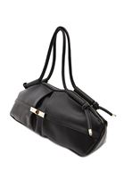 Women Black Hobo Bag with Buckle Detail