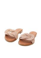 Women Brown Sandals with Rhinestone Detail