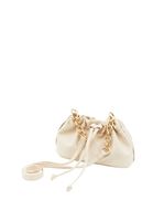 Women Beige Hobo Bag with Chain Detail